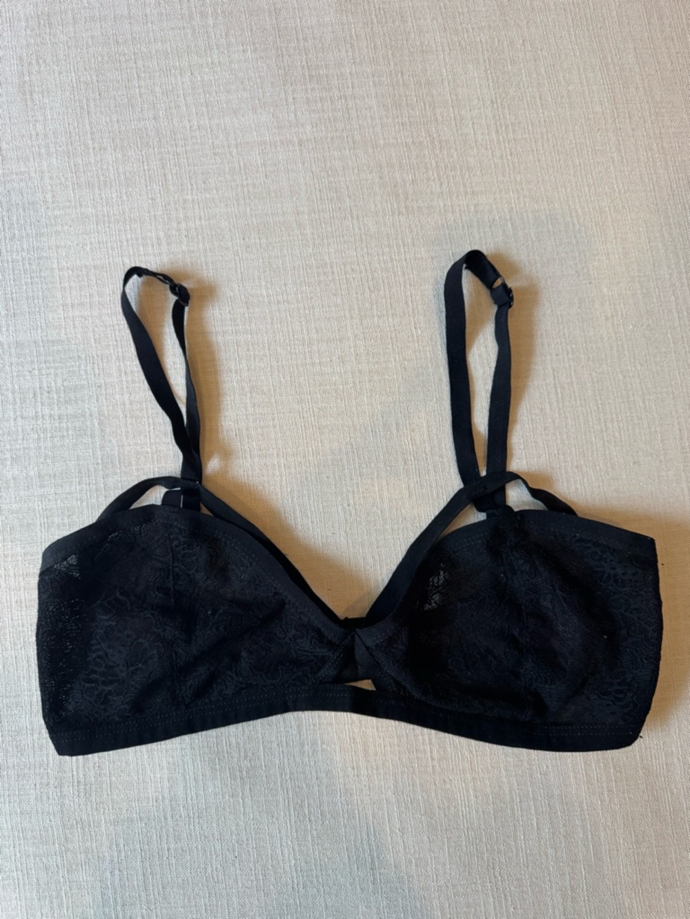 Silence + Noise Urban Outfitters Black Lace Bralette with Adjustable Straps